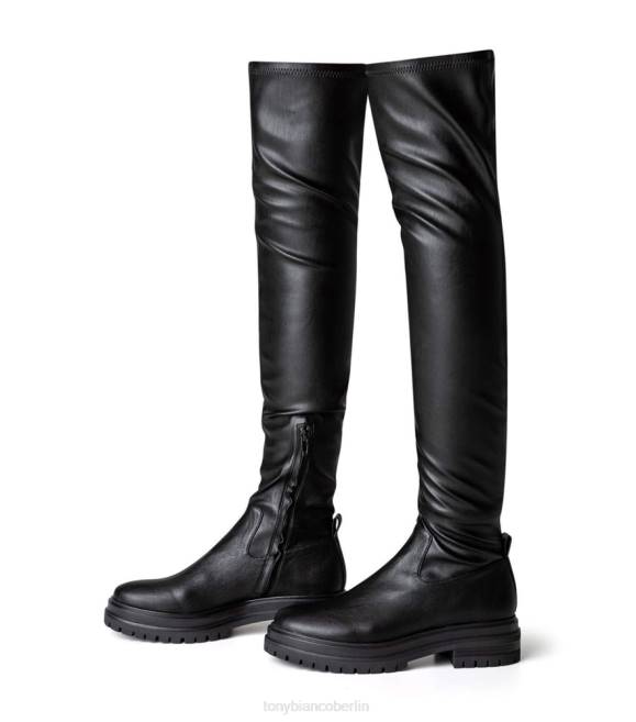 Kampfstiefel| de Tony Bianco Frauen wilde lange Stiefel schwarze Venezia 4624562